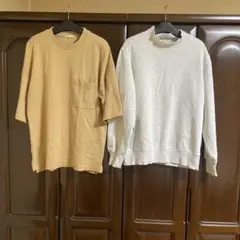 ジーユー　オーバーサイズ tシャツ クルーネック　モックネックトレーナー裏起毛