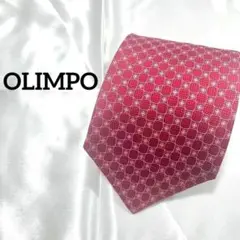 【美品タグ付き】OLIMPO オリンポ ネクタイ レッド 柄
