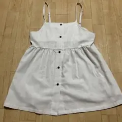 【美品】ベージュ レイヤード　キャミソール　カットソー　ボタン付き