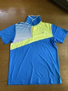 PUMA ストライプポロシャツ 青/黄