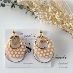 ▪華奢フープ＆ツイストフープ×ドットチャーム×メタルチャームピアス／イヤリング
