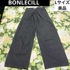 美品【値下げOK】BONLECILL ワイドデニムバギーパンツ　L ブラック