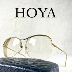 80s　HOYA　ホーヤ　ビンテージメガネ　ゴールドフレーム