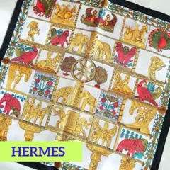 ■HERMESエルメス■プチカレ100%シルク■スカーフ ハンカチ■