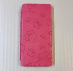 Galaxy A53 ケース ピンク 肉球 可愛い 手帳型 ギャラクシー 透明