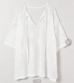美品 JEANASIS 2WAYメッシュプルオーバー