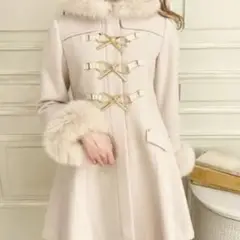 極美品 ロディスポット スイートリュバンダッフルコート ロング リボン ファー