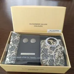 ALEXANDER JULIAN スリムタイ・ハンカチ・カフリンクスセット