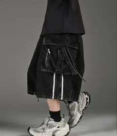 ADRER パラシュートカーゴワイドショートパンツ スウェット生地 M