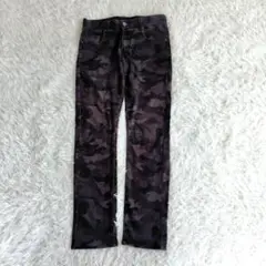 【ハルハム】カモフラージュ デニム 迷彩柄 スリム フィット