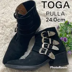 美品✨ トーガ プルラ スエード ウエスタンブーツ メタル バックル サイドゴア