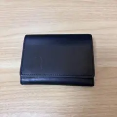 無印良品 イタリア製 ヌメ革 三つ折り財布 黒 レザー