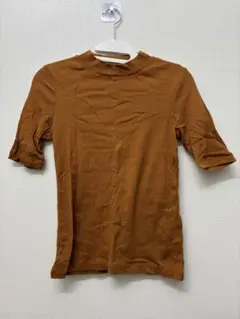 【未使用品】UNIQLO ブラウン 五分袖 Tシャツ S