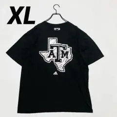adidas XL Texas A&M テキサス州 Tシャツ 黒 カレッジ 古着