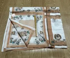 118 昭和動物と音楽プリント綿生地 約88cm x 150cm 未使用品
