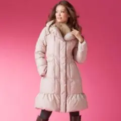 JUSGLITTY ジャスグリッティ ロングダウンコート ピンクベージュ