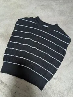 アベイル Denifits ボーダー 襟付きニット