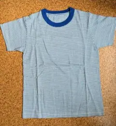 美品、未使用　フレンチボーダーT　ブルー　M