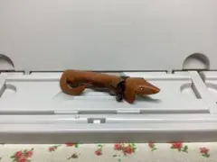 【未使用】ブローチ　牛革　ダックスフンド　革小物　ブラウン　革製品　日本製