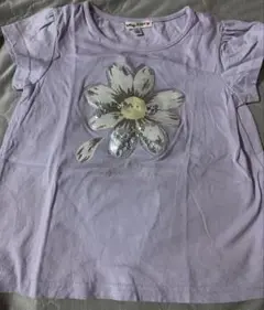 オンワード　エニファム　半袖Tシャツ　110 パープル　花