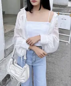 ●新品 INGNI ベア リブキャミ/ホワイト●