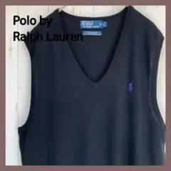 【シルク・カシミヤ混】ポロ ラルフローレン 薄手 ニット ベスト メンズ 古着