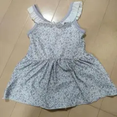 訳あり【キムラタン】ワンピース型水着　花柄　パープル　Size110