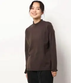 サマンサモスモスブルー フリルニット ブラウン トップス