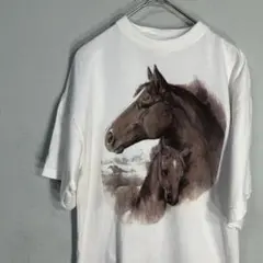 馬 ホース tシャツ アニマル tee 90s 00s y2k レトロ 競馬