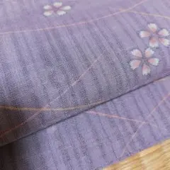 夏着物　小紋着物　単衣　広衿　紗織　シャリ感のある高級化繊　裄65　丈159