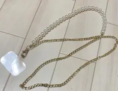 ホワイトパールストラップ 携帯電話