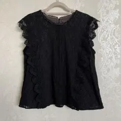 syrup. シロップ　レース　キャミソール　ノースリーブ　タンクトップ　黒