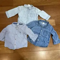 H&M 4-6M デニム ストライプ シャツセット