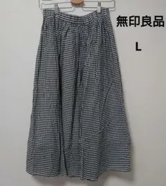 未使用 無印良品 ギンガムチェック スカート フレア