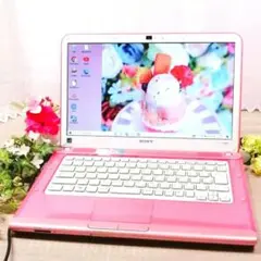 【レア】めちゃ可愛ピンク★すぐ使えるノートPC★VAIO★カメラ★ネットや事務に