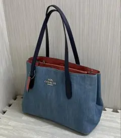 ★COACH デニム ロゴ トートバッグ 2way 91140 コーチ
