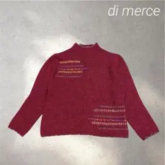 354✳︎di merce【F】ウール/カシミヤ/赤/ニットセーター/ハイネック