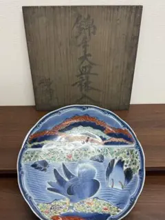 【送料込み】錦壬大皿　飾り皿　大皿　共箱付