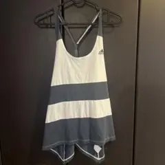 adidas ストライプ タンクトップ(L)
