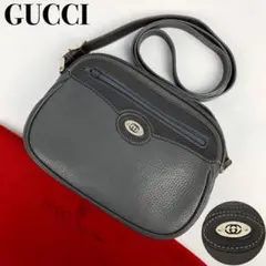 美品■グッチ ショルダーバッグ GG インターロッキング シルバー金具 レザー