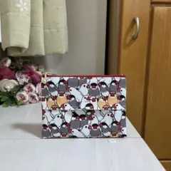 文鳥柄　文鳥　ぎゅうぎゅう　鳥柄　ポケットティッシュポーチ　ハンドメイド