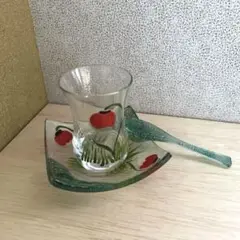 【未使用】トルコ買い付け　チャイグラス　チューリップ　手描き　ハンドペイント