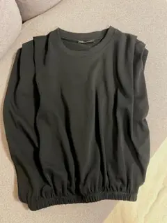 ZARA ノースリーブバルーントップス　ブラック