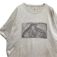 BHAB 動物 Tシャツ 古着 グレー ザリガニ イラスト