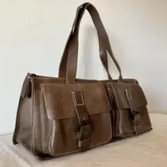 MIU MIU ミュウ ミュウ ブラウン レザー ショルダーバッグ トートバッグ