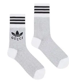 アディダス　グッチ　Gucci/adidas ボーダー　ソックス　M GUCCI adidas コラボ 靴下 ソックス
