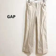 b701【ギャップ】ローライズセンタープレスストレッチワイドパンツ無地シンプル綿