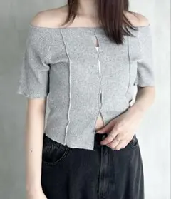 Heather フロントホールオフショルプルオーバー