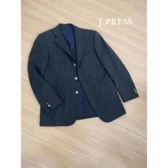 美品　メンズ　J.PRESS ジェイプレス 銀ボタン パイピング青　ブレザー