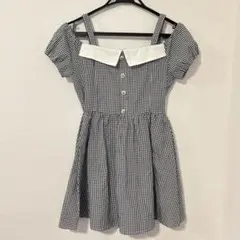 ワンピース チェック柄 ミニワンピ スナ系 清楚 肩出し オフショル ミニ丈